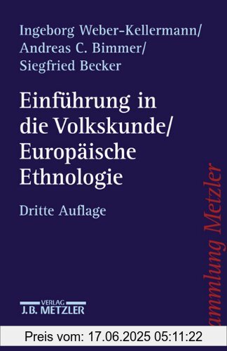 Binding : Taschenbuch, Edition : 3., vollst. überarb. und aktualis. A., Label : Metzler, Publisher : Metzler, medium : Taschenbuch, numberOfPages : 219, publicationDate : 2003-09-11, authors : Siegfried Becker, Bimmer, Andreas C, Ingeborg Weber-Kellermann, languages : german, ISBN : 3476130797