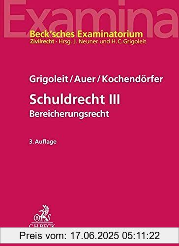 Binding : Taschenbuch, Edition : 3, Label : C.H.Beck, Publisher : C.H.Beck, medium : Taschenbuch, numberOfPages : 262, publicationDate : 2022-04-07, authors : Grigoleit, Hans Christoph, Marietta Auer, Luca Kochendörfer, ISBN : 3406779743