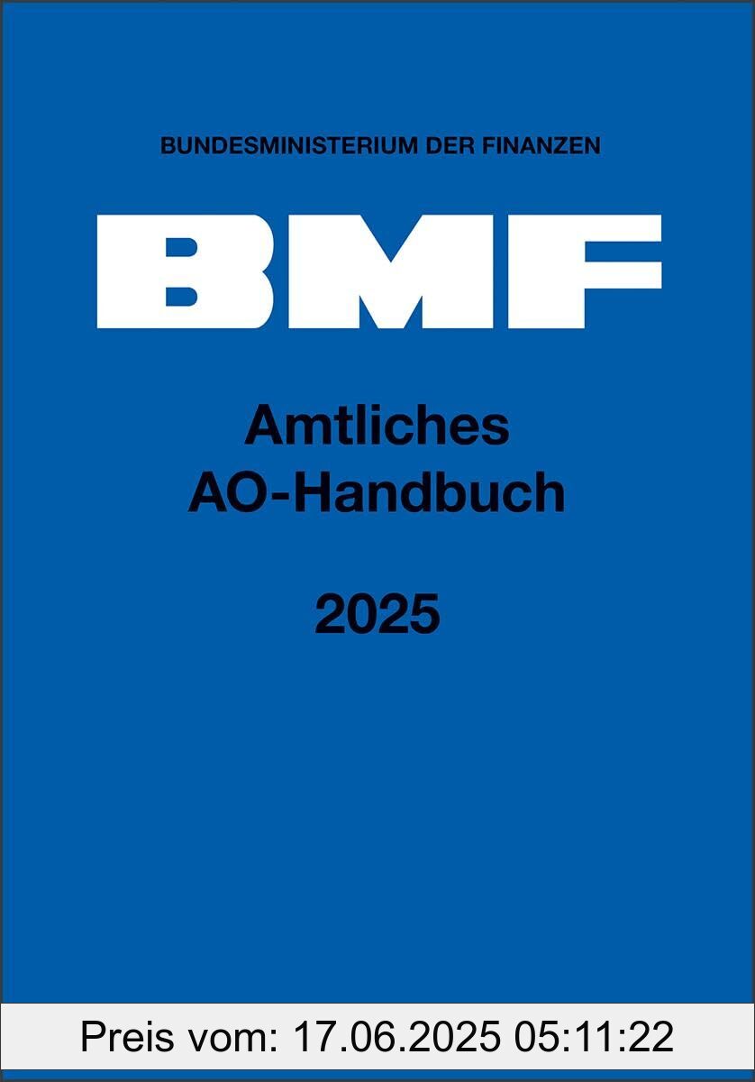 Binding : hardcover, Edition : 1, Label : Amtliches AO-Handbuch 2025, medium : hardcover, numberOfPages : 1917, publicationDate : 2025-04-30, languages : german, ISBN : 3482689342