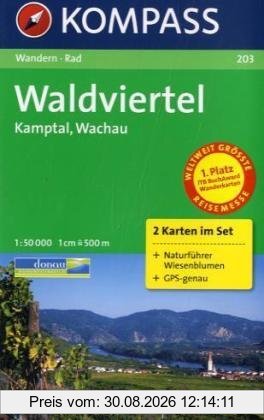 Waldviertel, Kamptal, Wachau 1 : 50 000: Wandern/Rad. 2-teiliges Set mit Naturführer. GPS-genau