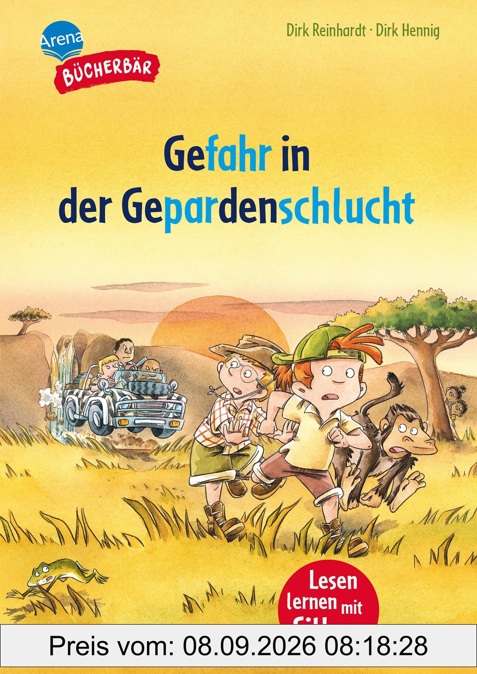 Gefahr in der Gepardenschlucht: Bücherbär: Erstlesebuch; spannende Detektivgeschichte für die 1. Klasse, mit Silbentrennung zum leichteren Lesenlernen (Der Bücherbär: Lesen elrnen mit Silben)