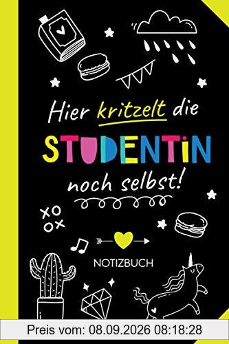 Hier kritzelt die Studentin noch selbst: Notizbuch als Geschenk für eine Studentin - Witzige Studenten Geschenke zum Geburtstag oder Weihnachten