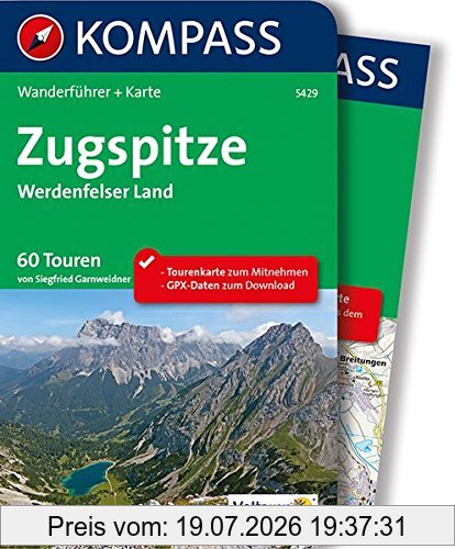 Siegfried Garnweidner Zugspitze - Werdenfelser Land, Wanderführer Mit Extra-Tourenkarte, 60 Touren, Gpx-Daten Zum Download (Kompass-Wanderführer, Band 5429)