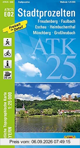 ATK25-E02 Stadtprozelten (Amtliche Topographische Karte 1:25000): Freudenberg, Faulbach, Eschau, Heimbuchenthal, Mönchberg, Großheubach (ATK25 Amtliche Topographische Karte 1:25000 Bayern)