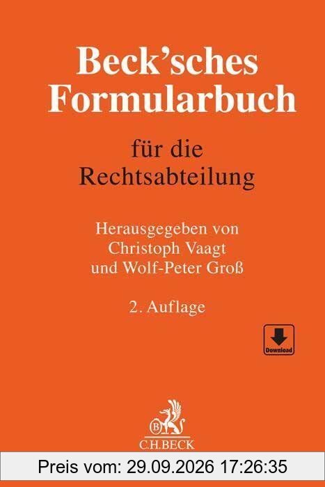 Beck'sches Formularbuch für die Rechtsabteilung