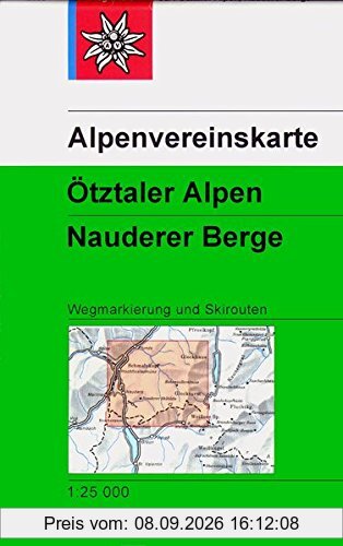 Ötztaler Alpen - Nauderer Berge: Wegmarkierungen und Skirouten - Topographische Karte 1:25000 (Alpenvereinskarten)