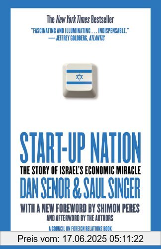 Binding : Taschenbuch, Edition : Reprint, Label : Twelve, Publisher : Twelve, NumberOfItems : 1, PackageQuantity : 1, medium : Taschenbuch, numberOfPages : 336, publicationDate : 2011-09-07, authors : Dan Senor, Saul Singer, languages : english, ISBN : 0446541478
