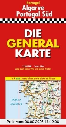 Die Generalkarte Algarve-Portugal Süd 1:200 000