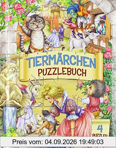 Puzzlebuch Tiermärchen: 4 Puzzle, je 12-teilig