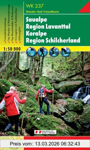 Freytag-Berndt und Artaria Kg Saualpe-Lavanttal-Koralpe-Region Schilcherheimat. Wanderkarte. 1, 50 000