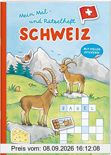 Mein Mal- und Rätselheft. Schweiz: Mit vielen Stickern