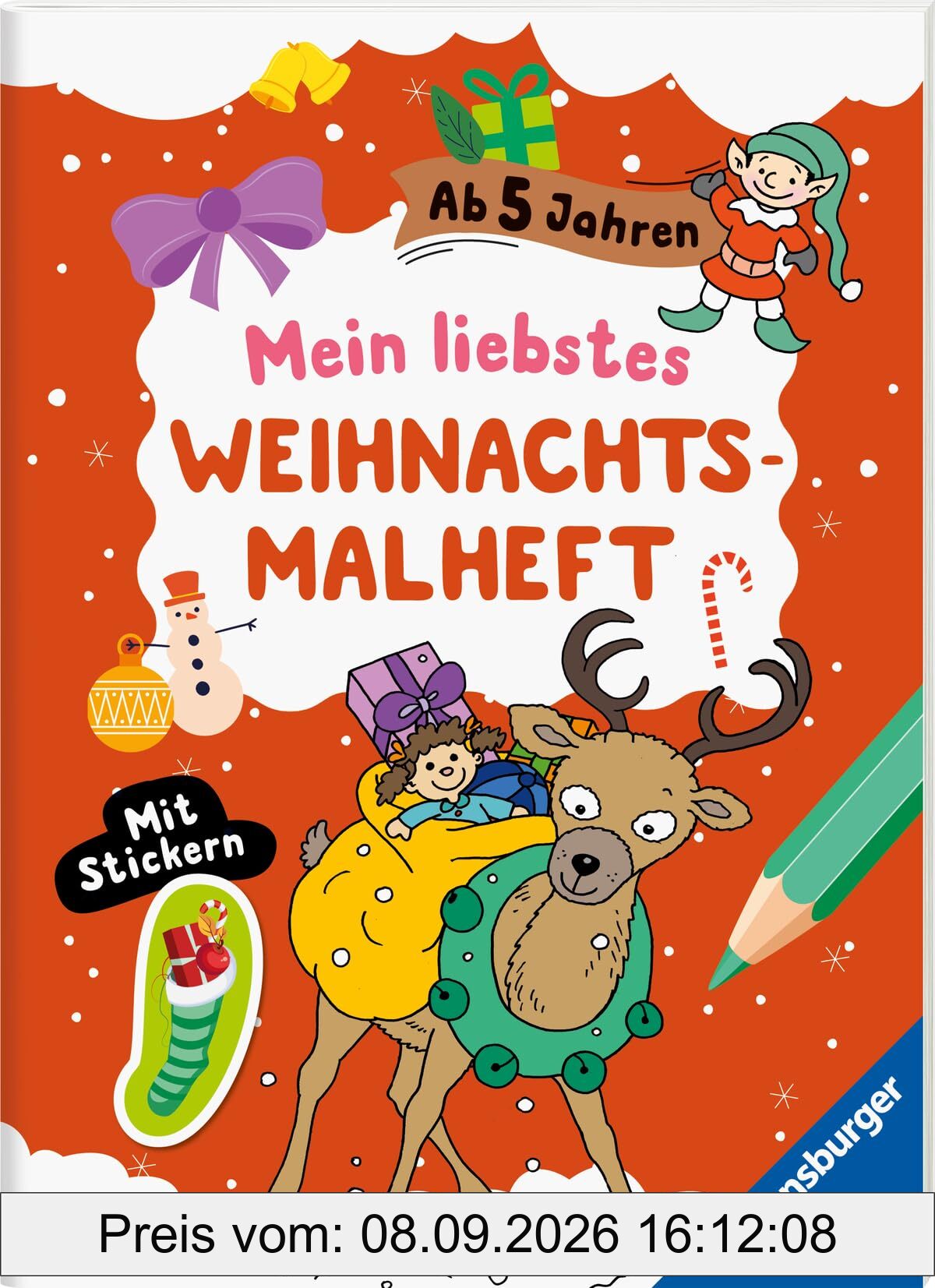 Mein liebstes Weihnachtsmalheft mit Stickern ab 5