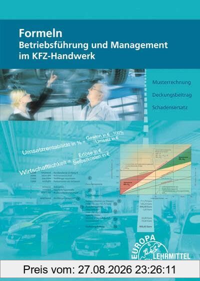 Formeln Betriebsführung und Management im KFZ-Handwerk