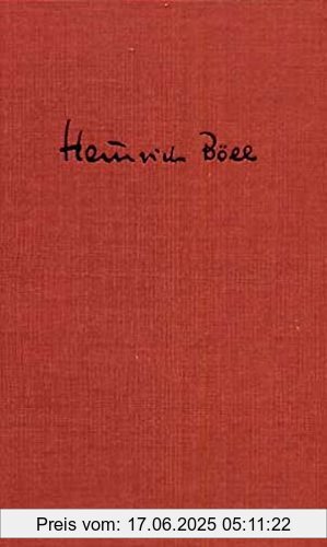 Binding : Gebundene Ausgabe, Label : Kiepenheuer&Witsch, Publisher : Kiepenheuer&Witsch, medium : Gebundene Ausgabe, numberOfPages : 680, publicationDate : 2004-11-17, authors : Heinrich Böll, languages : german, ISBN : 3462032623