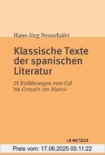 Binding : Broschiert, Label : Metzler, Publisher : Metzler, medium : Broschiert, numberOfPages : 238, publicationDate : 2011-09-12, authors : Hans-Jörg Neuschäfer, languages : german, ISBN : 3476023974