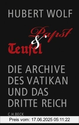 Binding : Gebundene Ausgabe, Edition : 2., durchgesehene Auflage, Label : C.H.Beck, Publisher : C.H.Beck, medium : Gebundene Ausgabe, numberOfPages : 360, publicationDate : 2008-12-29, authors : Hubert Wolf, languages : german, ISBN : 3406577423