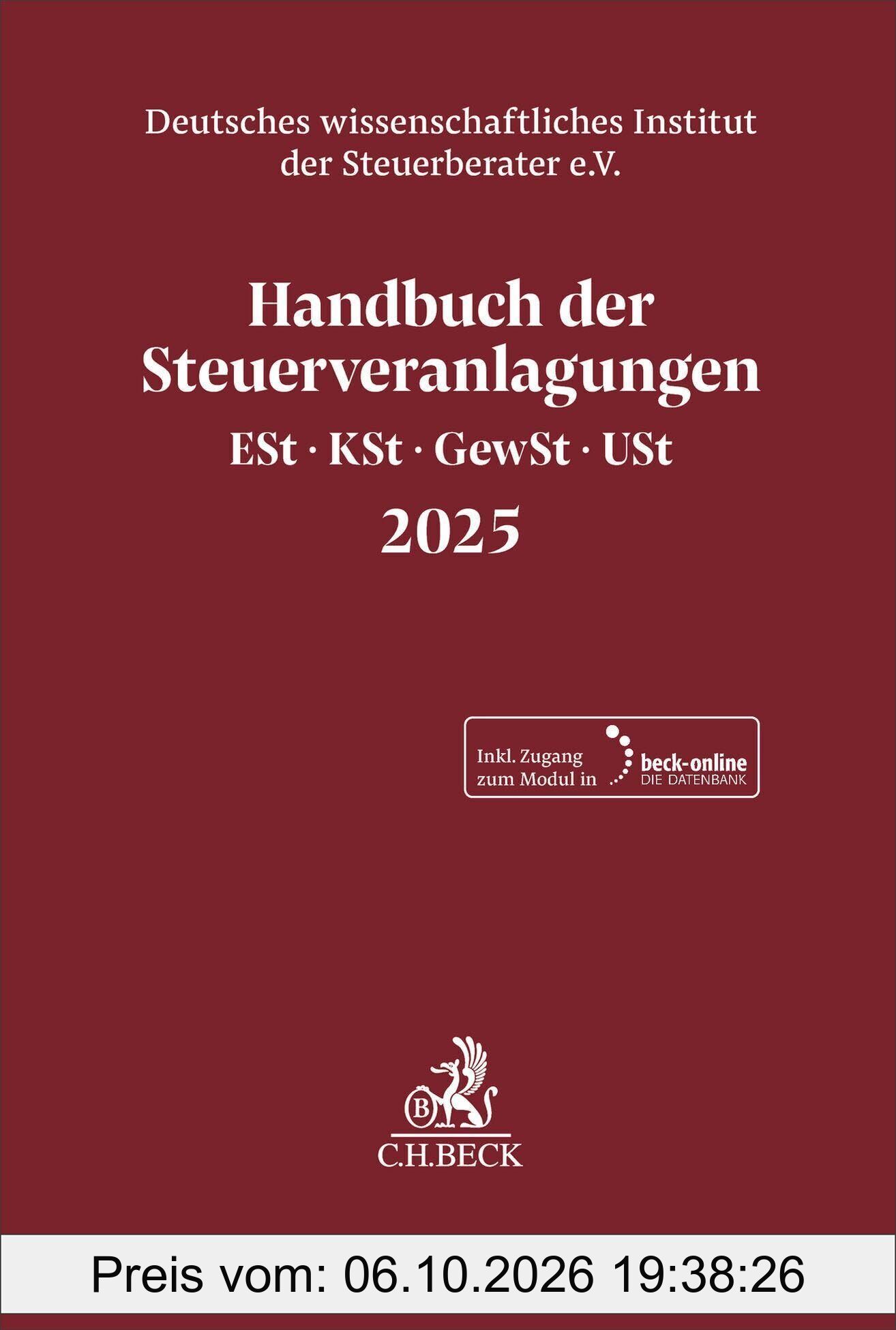 Handbuch der Steuerveranlagungen 2025
