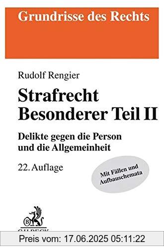 Binding : Taschenbuch, Edition : 22., neu bearbeitete, Label : C.H.Beck, Publisher : C.H.Beck, medium : Taschenbuch, numberOfPages : 629, publicationDate : 2021-03-11, authors : Rudolf Rengier, ISBN : 3406758886