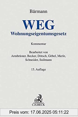 Binding : Gebundene Ausgabe, Edition : 15., vollständig aktualisierte, Label : C.H.Beck, Publisher : C.H.Beck, medium : Gebundene Ausgabe, numberOfPages : 2069, publicationDate : 2022-12-23, authors : Christian Armbrüster, Matthias Becker, Wolfgang Dötsch, Alfred Göbel, Werner Merle, Wolfgang Schneider, Martin Suilmann, Johannes Bärmann, ISBN : 3406762212
