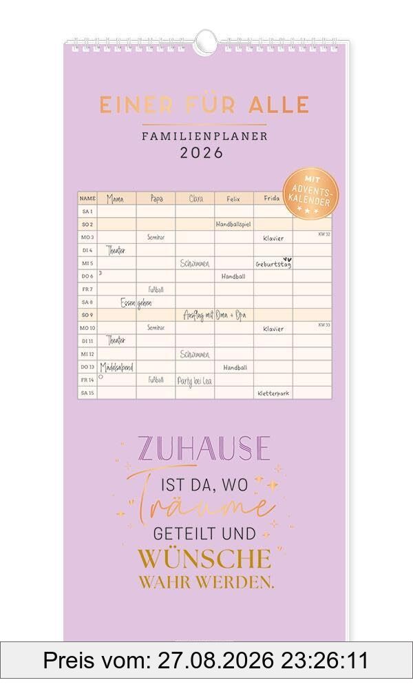 Familienplaner 2026 Einer für alle: Familienplaner
