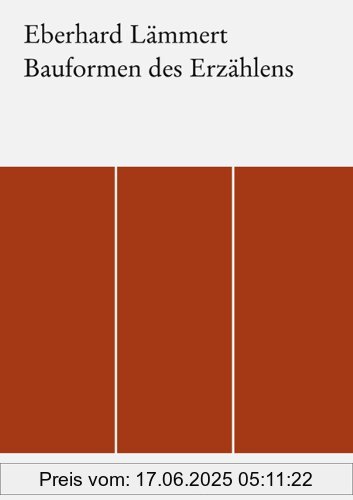 Binding : Broschiert, Edition : 9., unveränd. A., Label : Metzler, Publisher : Metzler, NumberOfItems : 1, medium : Broschiert, numberOfPages : 300, publicationDate : 1990-04-02, authors : Eberhard Lämmert, languages : german, ISBN : 3476000974