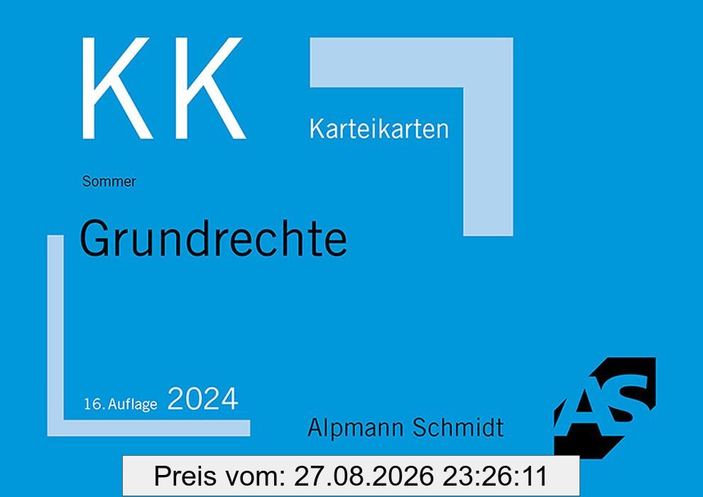 Karteikarten Grundrechte (Karteikarten Öffentliches Recht)