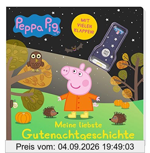 Peppa Pig: Meine liebste Gutenachtgeschichte: Pappbilderbuch mit Klappen und Taschenlampe
