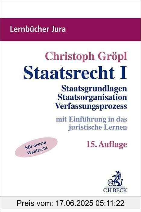 Binding : Taschenbuch, Edition : 15, Label : C.H.Beck, Publisher : C.H.Beck, medium : Taschenbuch, numberOfPages : 510, publicationDate : 2023-10-20, authors : Christoph Gröpl, ISBN : 3406805531