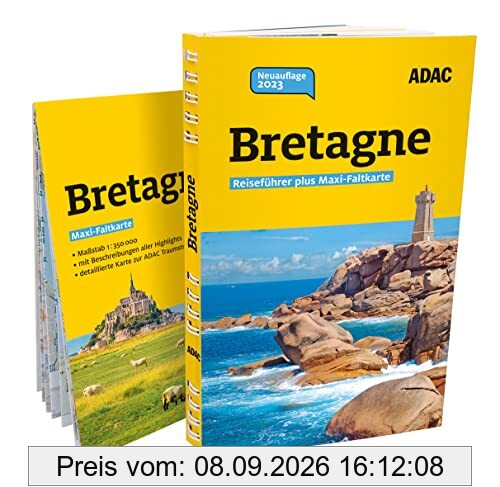 ADAC Reiseführer plus Bretagne: Mit Maxi-Faltkarte und praktischer Spiralbindung