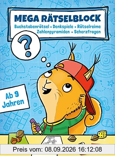 Mega Rätselblock - Buchstabenrätsel, Denkspiele, Zahlenpyramiden, Rätselreime, Scherzfragen: Ab 9 Jahren | Dicker Rätselblock mit megagroßen Seiten | ... mit Anti-Langeweile-Garantie (4)
