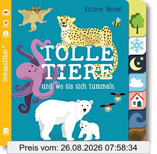 Baby Pixi (unkaputtbar) 114: Tolle Tiere: und wo sie sich tummeln | Ein Baby-Buch mit farbigem Register ab 12 Monaten (114)