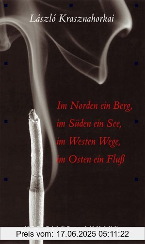 Binding : Gebundene Ausgabe, Edition : 2., Aufl., Label : Ammann Verlag, Publisher : Ammann Verlag, medium : Gebundene Ausgabe, numberOfPages : 152, publicationDate : 2005-08-01, authors : Laszlo Krasznahorkai, translators : Christina Viragh, languages : german, ISBN : 3250600806