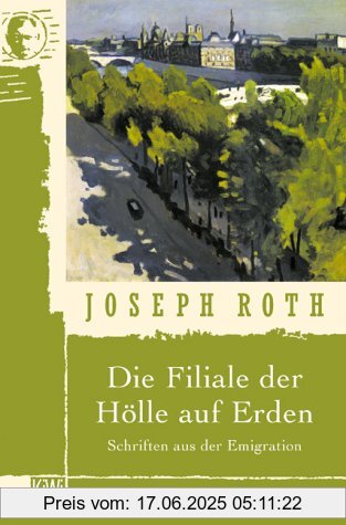 Binding : Taschenbuch, Edition : 1, Label : KiWi-Paperback, Publisher : KiWi-Paperback, medium : Taschenbuch, numberOfPages : 192, publicationDate : 2003-05-20, authors : Joseph Roth, publishers : Helmut Peschina, languages : german, ISBN : 3462032321