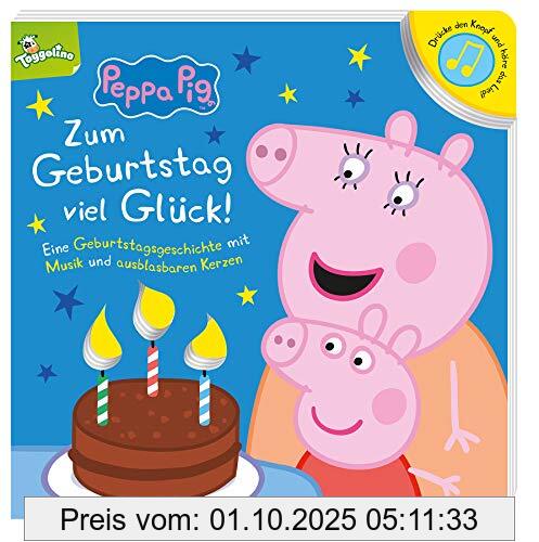 Peppa Pig: Zum Geburtstag viel Glück! Eine Geburtstagsgeschichte mit Musik und ausblasbaren Kerzen: Pappbilderbuch mit Sound und Licht (ausblasbar)