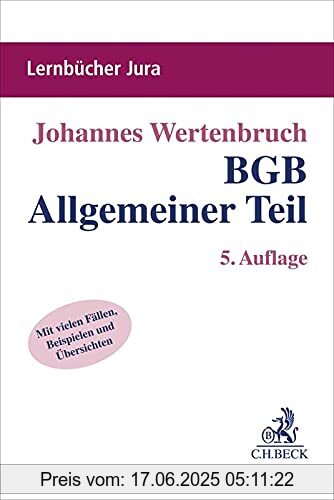 Brand : Beck C. H., Binding : Taschenbuch, Edition : 5., aktualisierte und überarbeitete, Label : C.H.Beck, Publisher : C.H.Beck, medium : Taschenbuch, numberOfPages : 489, publicationDate : 2021-08-02, authors : Johannes Wertenbruch, ISBN : 3406771157