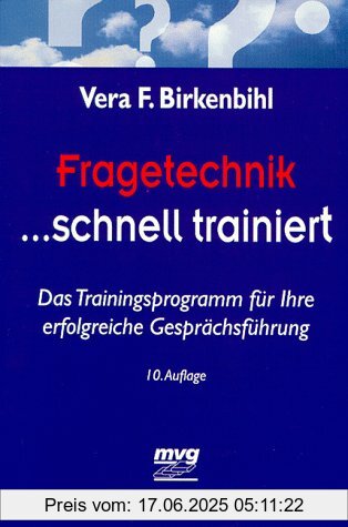 Binding : Taschenbuch, Label : MVG, Publisher : MVG, medium : Taschenbuch, numberOfPages : 212, publicationDate : 2002-12-01, authors : Vera F. Birkenbihl, ISBN : 3478811619