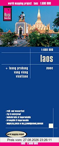 Reise Know-How Landkarte Laos (1:600.000) mit Luang Prabang, Vang Vieng, Vientiane: world mapping project