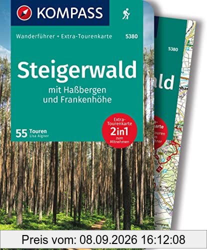 KOMPASS Wanderführer Steigerwald mit Haßbergen und Frankenhöhe, 55 Touren: mit Extra-Tourenkarte, GPX-Daten zum Download
