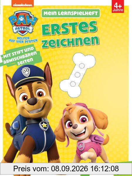 Mein Lernspielheft PAW Patrol Erstes Zeichnen: Ab 4 Jahren. Mit Stift und abwischbaren Seiten