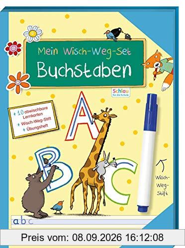 Schlau für die Schule: Mein Wisch-Weg-Set: Buchstaben: 10 abwischbare Lernkarten, Wisch-Weg-Stift und Übungsheft