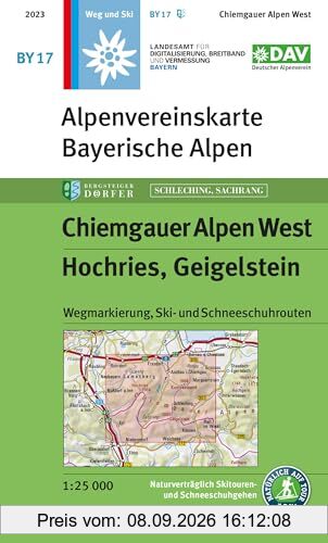 Chiemgauer Alpen West, Hochries, Geigelstein: Topographische Karte 1:25.000 mit Wegmarkierung, Ski- und Schneeschuhrouten (Alpenvereinskarten)
