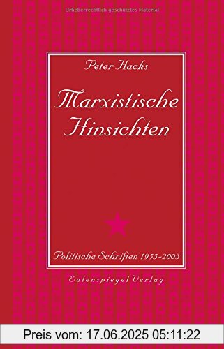 Binding : Gebundene Ausgabe, Edition : 1., , Label : Eulenspiegel Verlag, Publisher : Eulenspiegel Verlag, medium : Gebundene Ausgabe, numberOfPages : 608, publicationDate : 2018-03-14, authors : Peter Hacks, Heinz Hamm (Hrsg.), ISBN : 3359013298