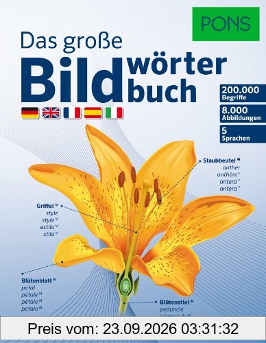PONS Das Große Bildwörterbuch: 200.000 Begriffe in 5 Sprachen - Deutsch, Englisch, Französisch, Spanisch, Italienisch