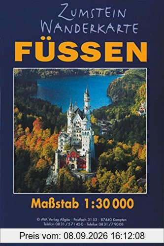 Zumstein Wanderkarte Füssen. Laminiert (Wasser- und Reißfest): Maßstab 1:30 000