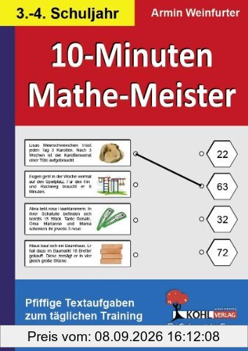 10-Minuten-Mathe-Meister 3./4. Schuljahr: Pfiffige Textaufgaben zum täglichen Training