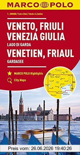 unbekannt Marco Polo Karten 1, 200.000, Marco Polo Karte Italien Blatt 4 Venetien, Friaul, Gardasee 1, 200 000