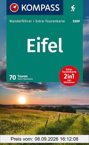 KOMPASS Wanderführer Eifel, 70 Touren mit Extra-Tourenkarte: GPS-Daten zum Download