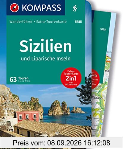 KOMPASS Wanderführer Sizilien und Liparische Inseln, 60 Touren: mit Extra-Tourenkarte Maßstab 1:15.000, GPX-Daten zum Download