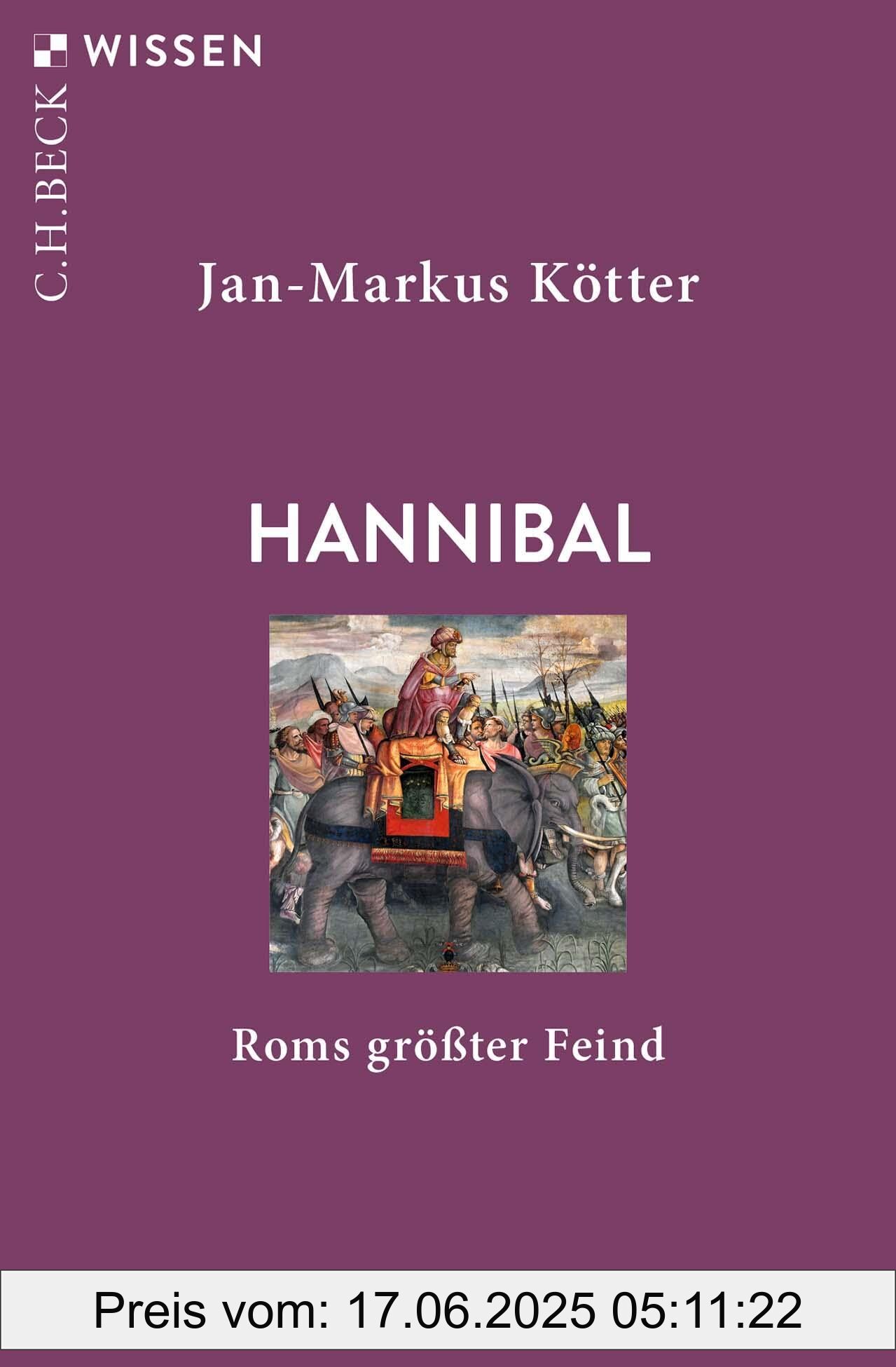 Binding : paperback, Edition : 1, Label : Hannibal : Roms größter Feind (Beck'sche Reihe), medium : paperback, numberOfPages : 128, publicationDate : 2024-08-21, releaseDate : 2024-08-21, languages : german, ISBN : 3406822622