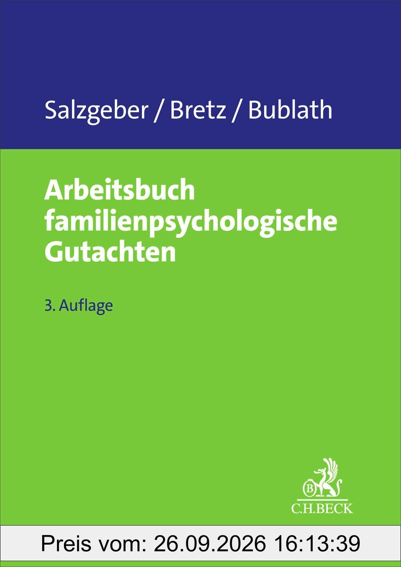 Arbeitsbuch familienpsychologische Gutachten